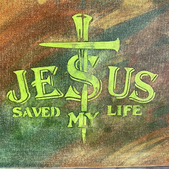 Jesus Saved My Life* Acrylic Canvas Painting - Picture 5 of 16